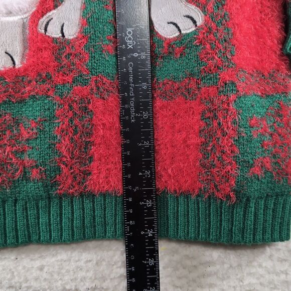 Holiday Time Ugly Christmas Sweater MEDIUM Adult Unisex Frenchie Pug Dog - Picture 6 of 8